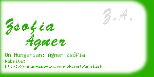 zsofia agner business card